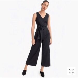 J. Crew cotton sleeveless wrap wide leg jumpsuit